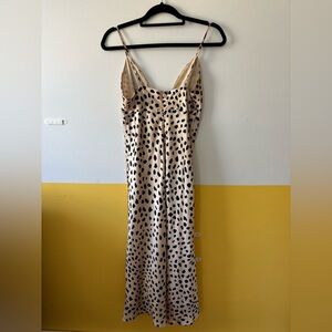 Pink Leopard Print Satin Dress